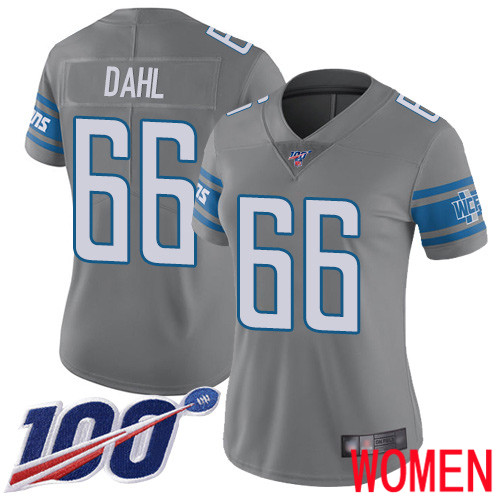 Detroit Lions Limited Steel Women Joe Dahl Jersey NFL Football 66 100th Season Rush Vapor Untouchable